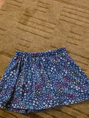 5/25 Jumping Beans Skort - Navy with Multicolor Floral Trim Size 6